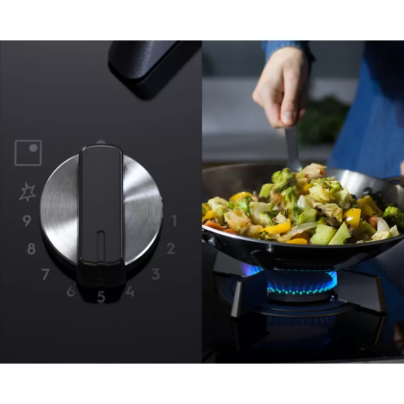 Electrolux KDI641723K kaitlentė juoda įmontuojama 60 cm kombinuota 4 zonos, sukamaisiais ir liečiamaisiais valdikliais