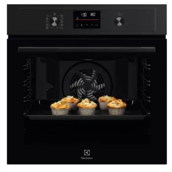 Įmontuojama elektrinė orkaitė Electrolux EOD4P57H – 72 L, pirolizinis valymas, garai ir konvekcija, grilis 2300 W, juoda