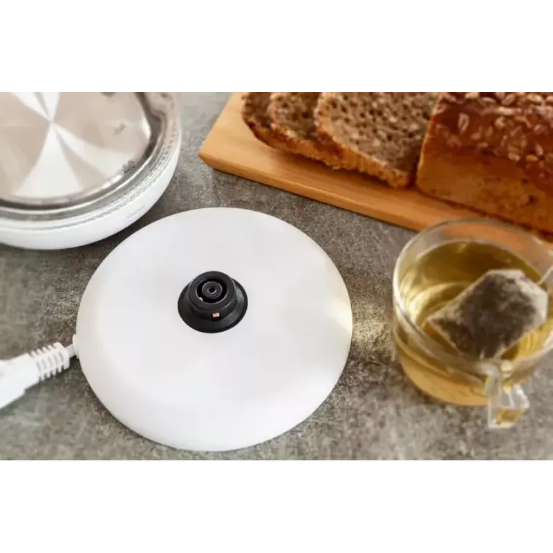 Elektrinis virdulys Eldom C510B 1,7 L 2200 W Baltas – stiklo ir plastiko korpusas, mygtukinis dangtelis, belaidė 360° bazė