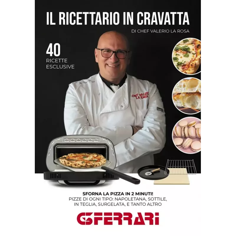 Elektrinė picos krosnelė G3FERRARI G1018600 PRONTO PIZZA — 1700 W, akmeninis paviršius, iki 420 °C, tinka Ø32 cm picai