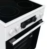 Laisvai pastatoma viryklė Gorenje GECS5C70WA, elektrinė kaitlentė su spiralėmis, 4 zonos, balta, orkaitė 70 l, sukamosios rankenėlės, LED ekranas