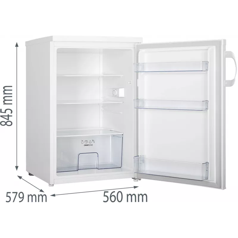 Laisvai pastatomas šaldytuvas Gorenje R492PW – 133 L, baltas, reversinės durelės, LED apšvietimas, sukamasis valdymas