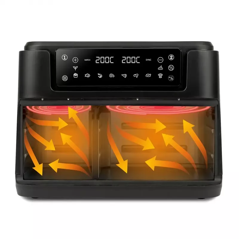 Karšto oro gruzdintuvė Girmi FG26, dviejų krepšelių, 9 L (5,5 L + 3,5 L), 2400 W, 10 programų, iki 200 °C