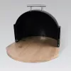 Duonos dėžė Maestro MR-1678G-BLACK – ovali talpa su bambukiniu dangčiu, 350×200×250 mm
