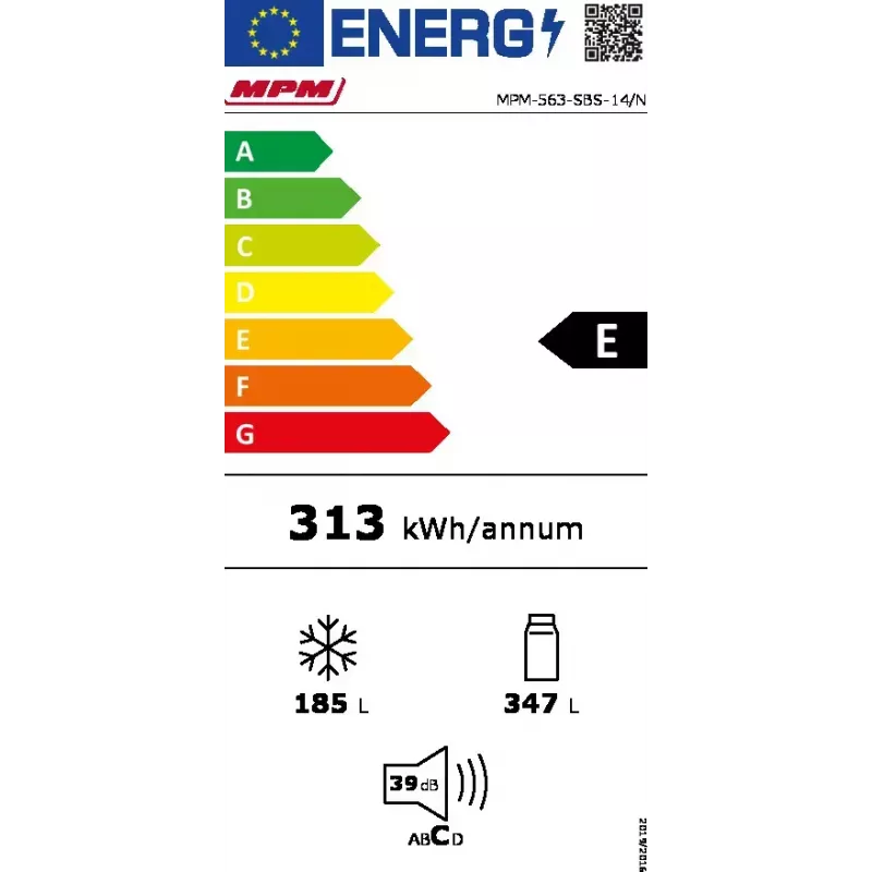 Šaldytuvas su šaldikliu MPM MPM-563-SBS-14/N — 532 L, nerūdijantis plienas