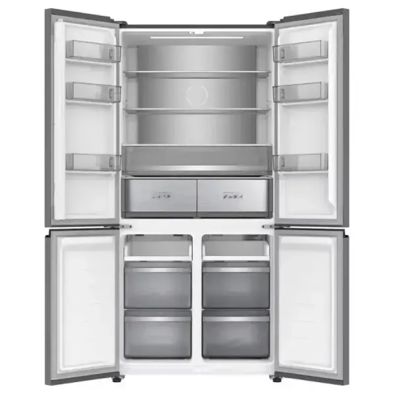 Laisvai pastatomas šaldytuvas MPM MPM-503-SSI-11, 505 l, šaldiklio durys atsidaro į abi puses, energijos klasė E