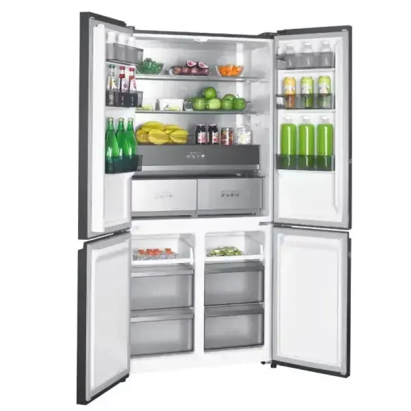 Laisvai pastatomas šaldytuvas MPM MPM-503-SSI-11, 505 l, šaldiklio durys atsidaro į abi puses, energijos klasė E