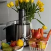 Centrifuginė sulčiaspaudė MPM MSO-18-M, 1000 W, 1 L talpa, 2 greičiai, nerūdijantis plienas, juoda/sidabrinė