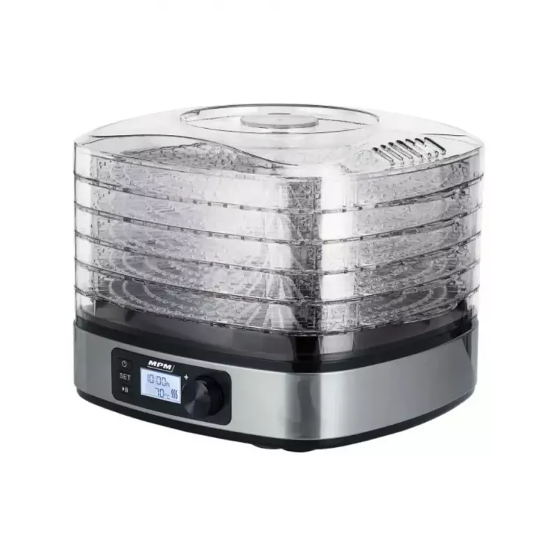 Džiovintuvas MPM MSG-12, 6 padėklų, 380 W, 35–75 °C, 0,5–36 h laikmatis, nerūdijančio plieno korpusas