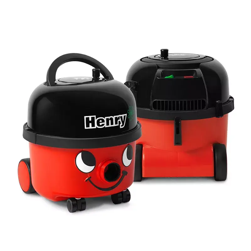 Cilindrinis dulkių siurblys NUMATIC HENRY HVR200-11 — 9 L dulkių maišas, 620 W, HEPA 11, 10 m laidas, raudonas