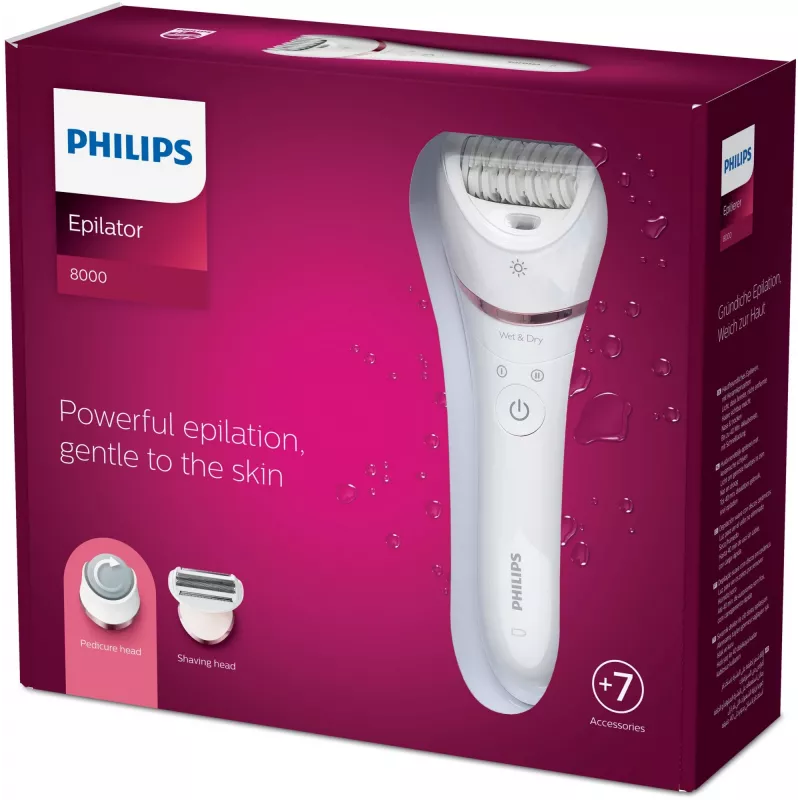 Philips 8000 serijos epiliatorius Series 8000 BRE730/10 šlapiam ir sausam naudojimui