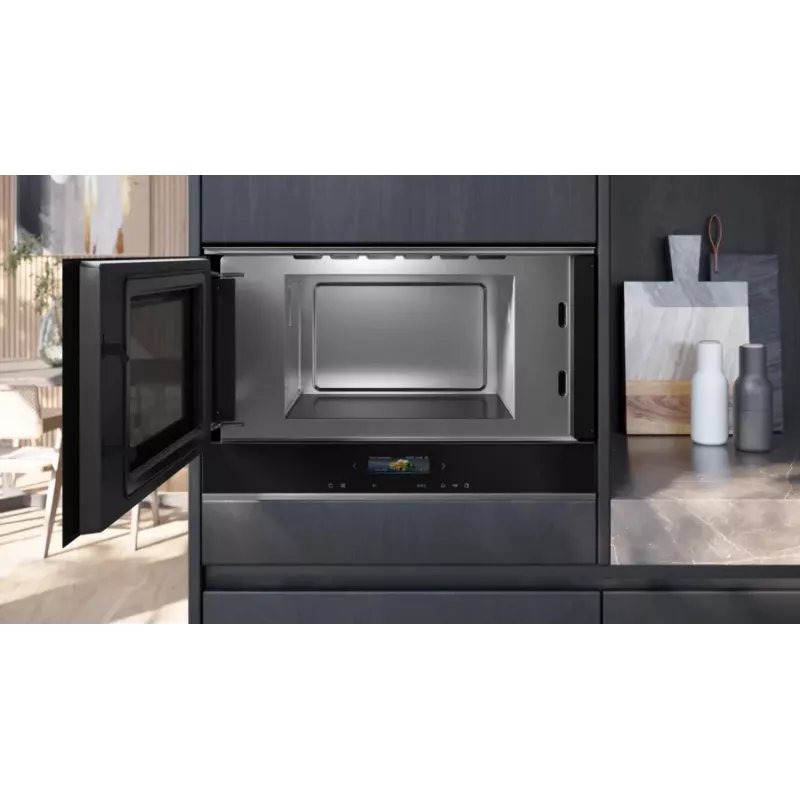 Siemens iQ700 BF722L1B1 mikrobangų krosnelė Juoda Įmontuojama 21 L 900 W