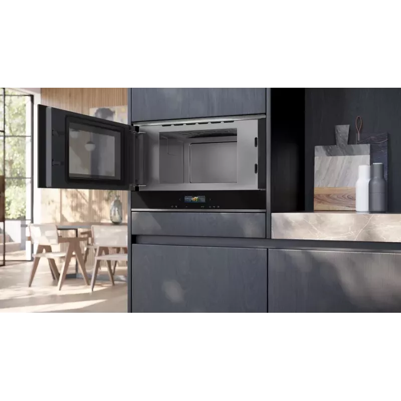 Siemens iQ700 BF722L1B1 mikrobangų krosnelė Juoda Įmontuojama 21 L 900 W
