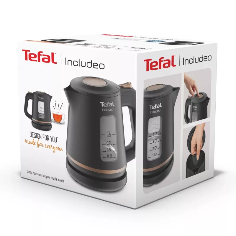 Tefal Includeo KI5338 elektrinis virdulys 1 L 2400 W Juodas