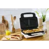 Sumuštinių keptuvė Tefal SW7011 — 850 W, nerūdijantis plienas ir balta, kompaktiška 238×276×98 mm