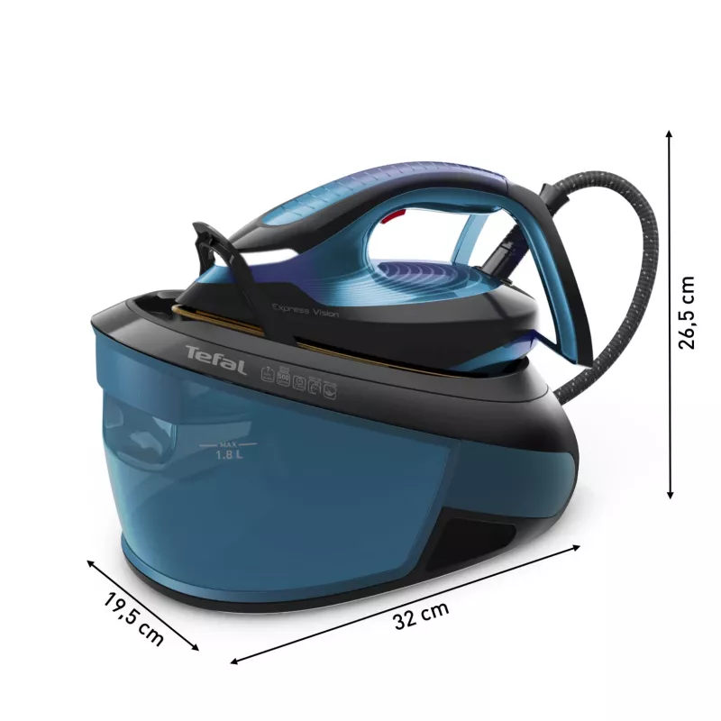 Tefal Express Vision SV8151 2800 W 1.8 L Durilium AirGlide Autoclean padas Mėlyna, Juoda