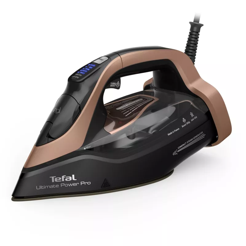 Tefal Ultimate Power Pro FV9E50 sausas ir garinis lygintuvas Durilium AirGlide Autoclean padas 3200 W juodas, varinis