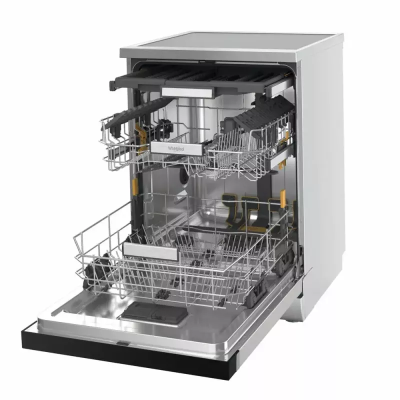 Laisvai pastatoma indaplovė WHIRLPOOL W7F HS41 X — 15 komplektų, 41 dB, pilnas dydis 60 cm