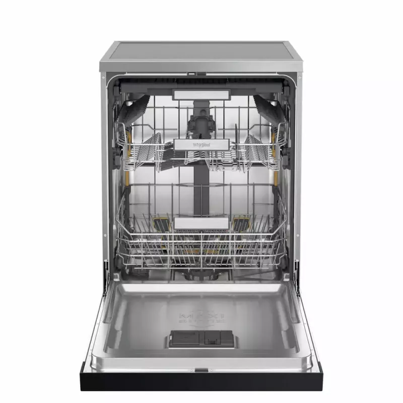 Laisvai pastatoma indaplovė WHIRLPOOL W7F HS41 X — 15 komplektų, 41 dB, pilnas dydis 60 cm