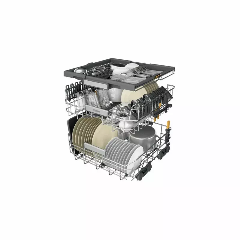 Laisvai pastatoma indaplovė WHIRLPOOL W7F HS41 X — 15 komplektų, 41 dB, pilnas dydis 60 cm