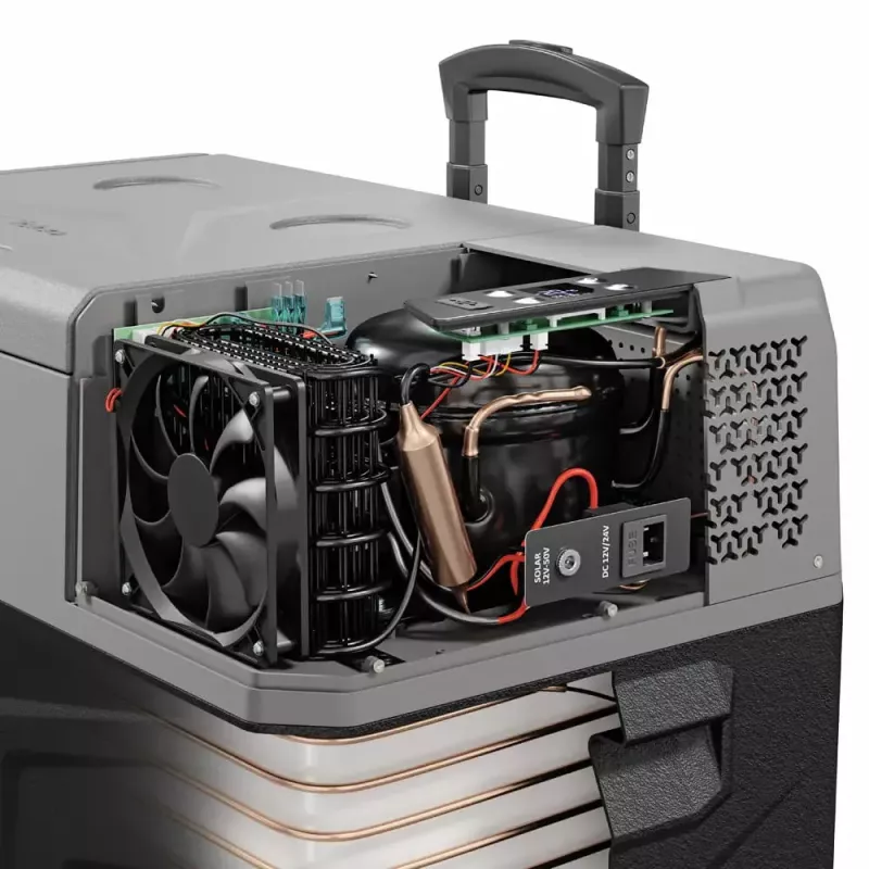 Nešiojamas šaldytuvas Yolco BCX30 GREY – 28 L talpa, N‑T klimato klasė, 48 dB, F energijos klasė