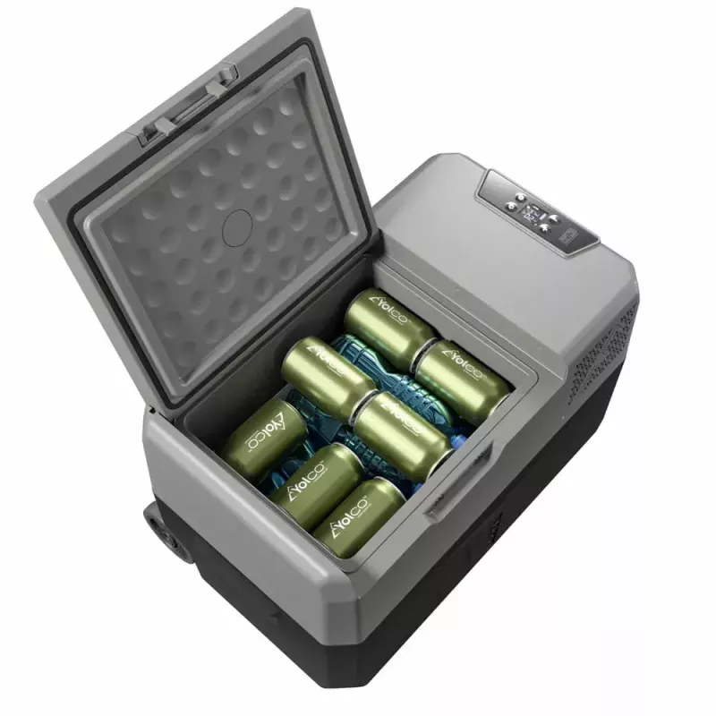 Nešiojamas šaldytuvas Yolco BCX30 GREY – 28 L talpa, N‑T klimato klasė, 48 dB, F energijos klasė