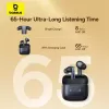 Belaidės ausinės „Baseus 35 True“ – triukšmo slopinimas, Bluetooth 5.3, 65 h veikimo laikas, juodos spalvos