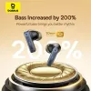 Belaidės ausinės „Baseus 35 True“ – triukšmo slopinimas, Bluetooth 5.3, 65 h veikimo laikas, juodos spalvos