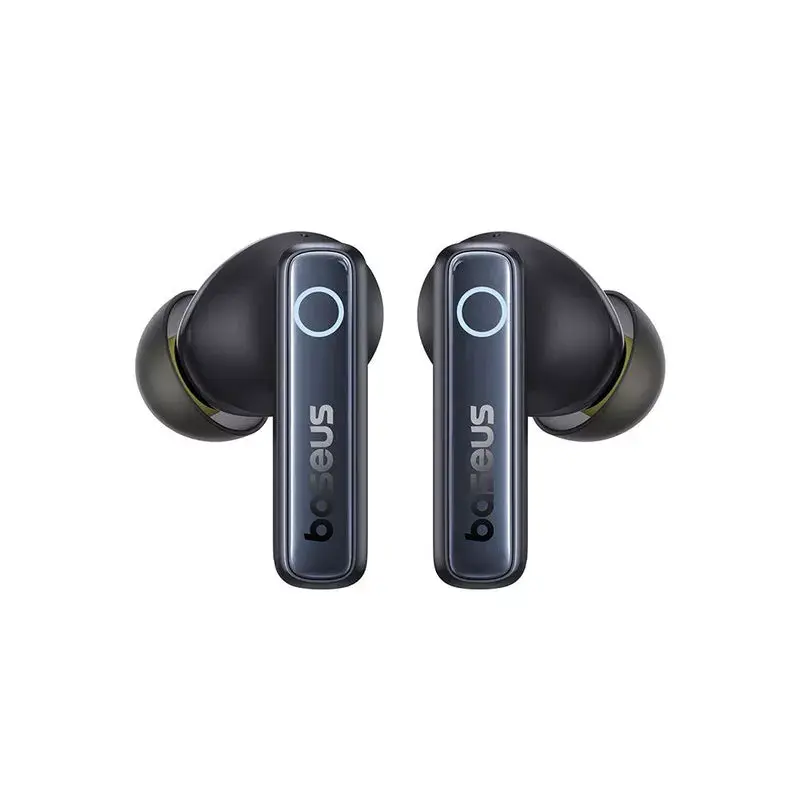 Belaidės ausinės „Baseus 35 True“ – triukšmo slopinimas, Bluetooth 5.3, 65 h veikimo laikas, juodos spalvos