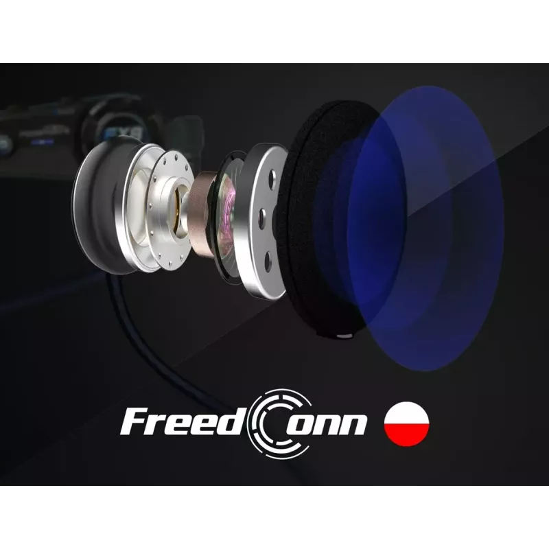 Šalmo ausinės „FreedConn T-MAX S V4 PRO SINGLE“ – Bluetooth 5.1, pokalbio laikas iki 11 h, tarpusavio ryšys iki 1000 m