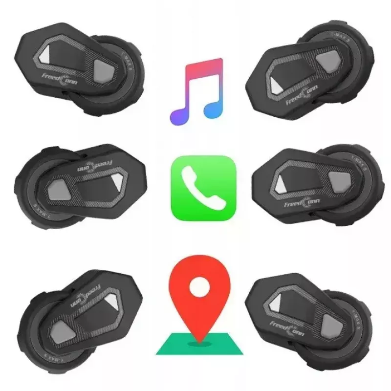 Šalmo ausinės „FreedConn T-MAX S V4 PRO SINGLE“ – Bluetooth 5.1, pokalbio laikas iki 11 h, tarpusavio ryšys iki 1000 m
