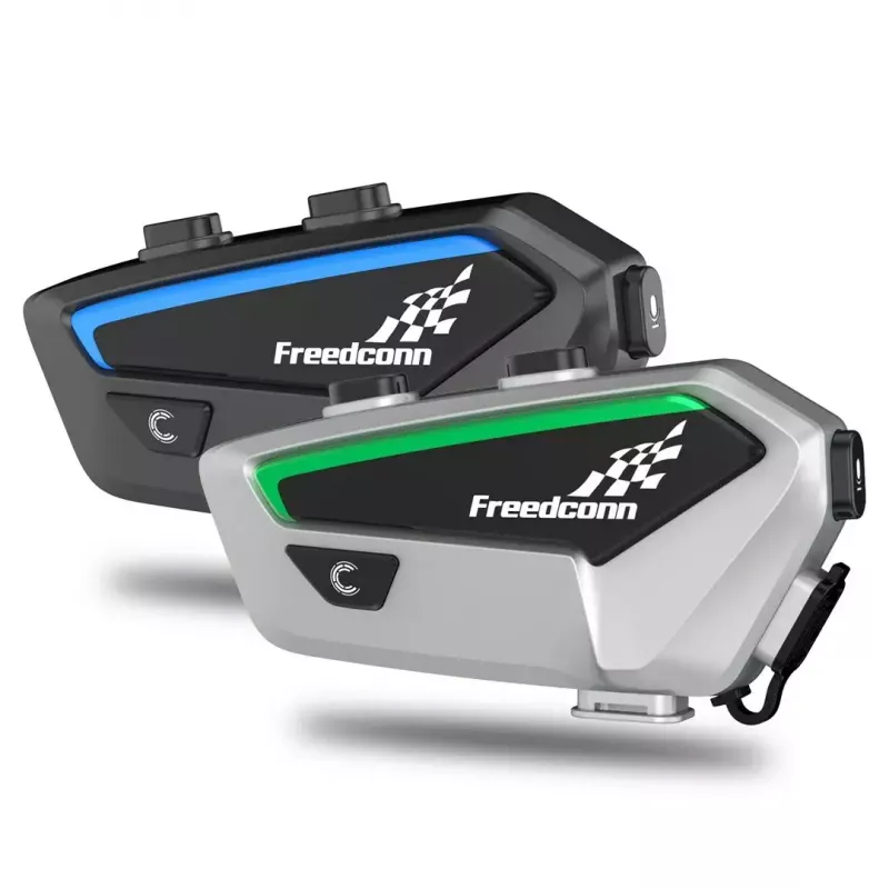 Motociklininkų interkomo ausinė FreedConn FX juoda – Bluetooth 5.0, IP67, 2000 m atstumas, 30 h pokalbių