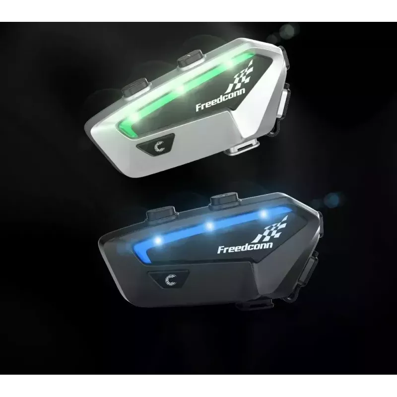 Motociklininkų interkomo ausinė FreedConn FX juoda – Bluetooth 5.0, IP67, 2000 m atstumas, 30 h pokalbių