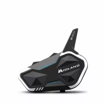 Midland R1 Mesh tarpusavio ryšio įrenginys motociklininkams, MESH technologija, 2000 m atstumas, IPX6 atsparus vandeniui, 23 h pokalbio laiko