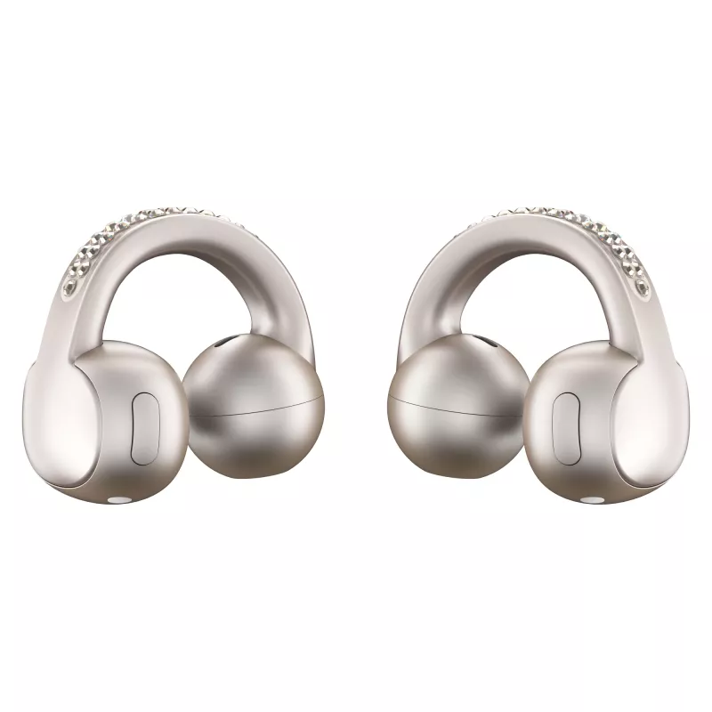 Ausinės Motorola Moto Buds Loop Bluetooth uždedamos ant ausies, dvipusės, Dolby Atmos, Bluetooth 5.0, ANC, 8 h atkūrimo, įkrovimo dėklas 520 mAh, smėlio spalvos
