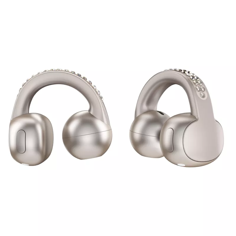 Ausinės Motorola Moto Buds Loop Bluetooth uždedamos ant ausies, dvipusės, Dolby Atmos, Bluetooth 5.0, ANC, 8 h atkūrimo, įkrovimo dėklas 520 mAh, smėlio spalvos