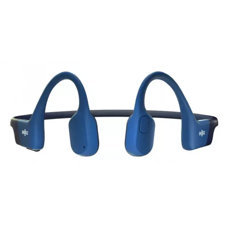 Belaidžiai sportiniai ausinėliai su kaklo juosta Shokz OpenRun – kaulinis laidumas, Bluetooth, 20–20000 Hz, 33 m, mėlyni