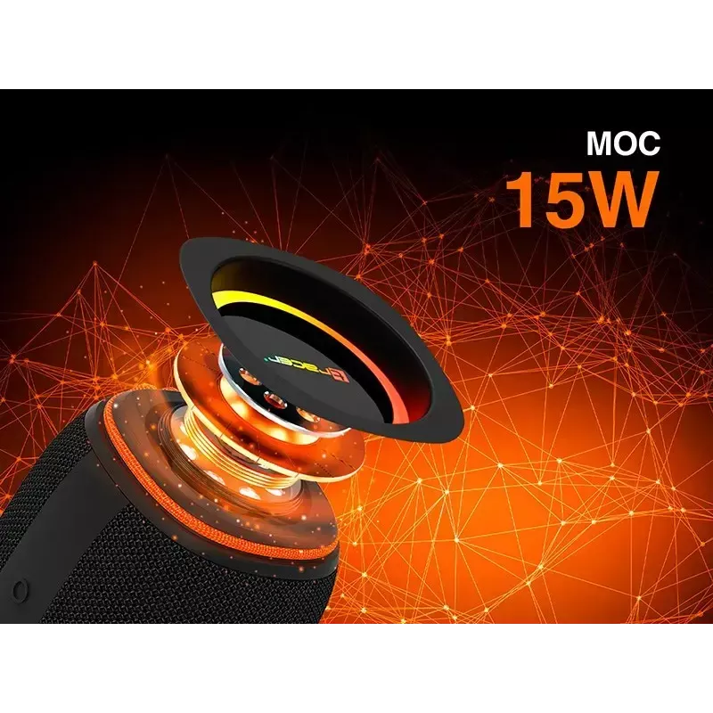 Nešiojamas stereogarsiakalbis TRACER XtremeBeat TWS — 15 W, IPX6, Bluetooth 5.3, 6 h, AUX/USB, mikrofonas