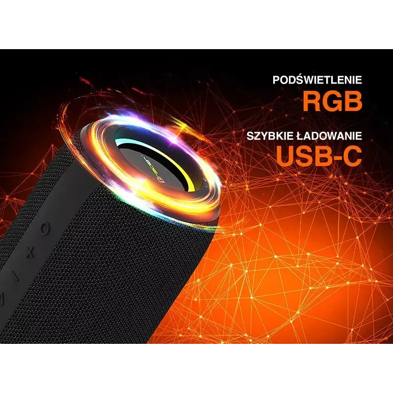 Nešiojamas stereogarsiakalbis TRACER XtremeBeat TWS — 15 W, IPX6, Bluetooth 5.3, 6 h, AUX/USB, mikrofonas