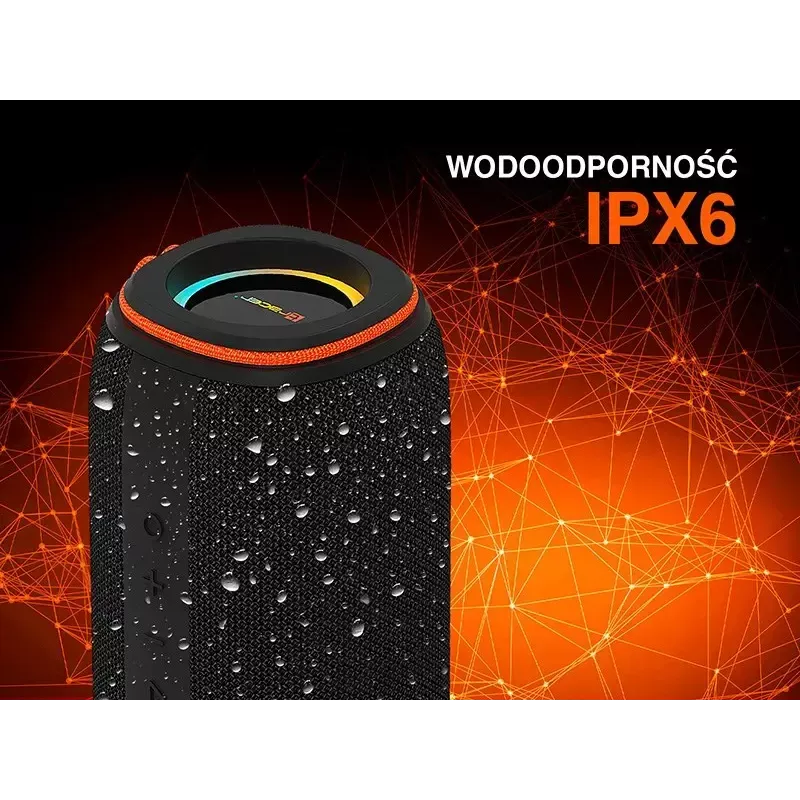 Nešiojamas stereogarsiakalbis TRACER XtremeBeat TWS — 15 W, IPX6, Bluetooth 5.3, 6 h, AUX/USB, mikrofonas