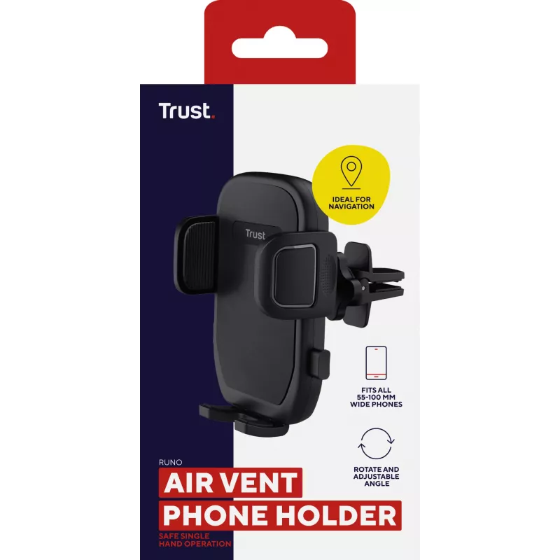 Trust Runo Laikiklis Automobiliui Mobiliesiems Telefonams / Išmaniesiems Telefonams Juodas