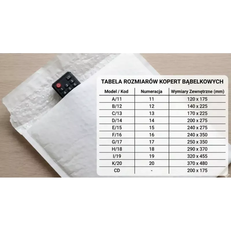 Burbulinis vokas BSTech K20 — 370 x 480 mm, 50 vnt., apsauginis pašto vokas su burbuline plėvele