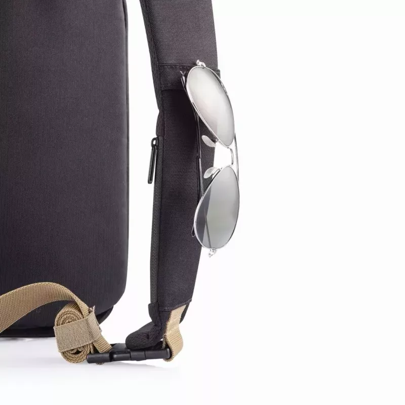 Antivagis kuprinė XDDESIGN Bobby Sling – juoda, vandeniui atspari, su RFID kišenėmis, planšetės skyriumi, 4 L, 530 g