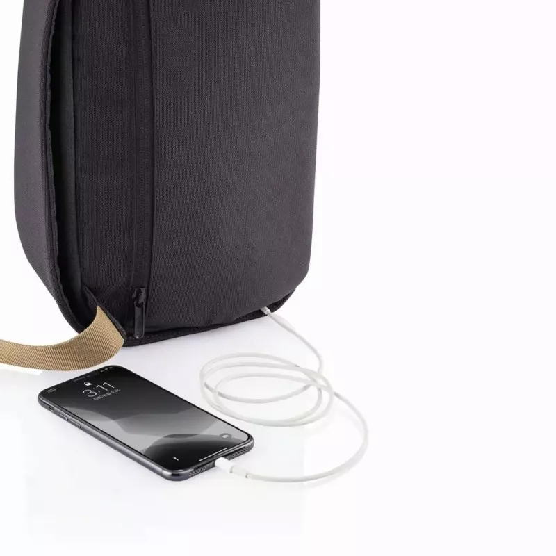 Antivagis kuprinė XDDESIGN Bobby Sling – juoda, vandeniui atspari, su RFID kišenėmis, planšetės skyriumi, 4 L, 530 g