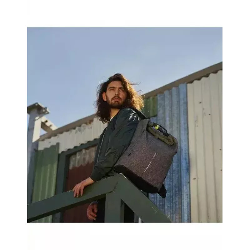 Kasdienė kuprinė XDDESIGN Urban Grey Fabric – 27 L, vandeniui atspari, 15,6 colių nešiojamojo kompiuterio skyrius, TSA spyna