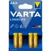 VARTA Longlife Micro AAA LR03 baterijos 4 vnt.