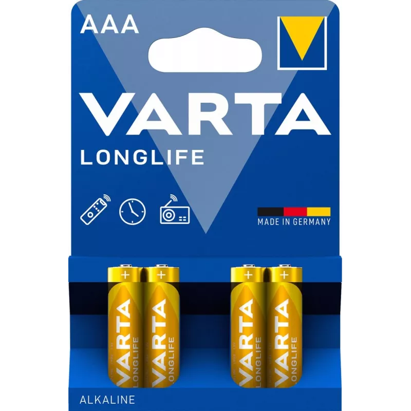 VARTA Longlife Micro AAA LR03 baterijos 4 vnt.