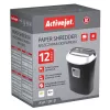 Popieriaus smulkintuvas ActiveJet ASH-1201D, juostinis pjovimas 5 x 38 mm, 22 cm anga, 12 lapų talpa, 25 L krepšelis, P-3, juodas