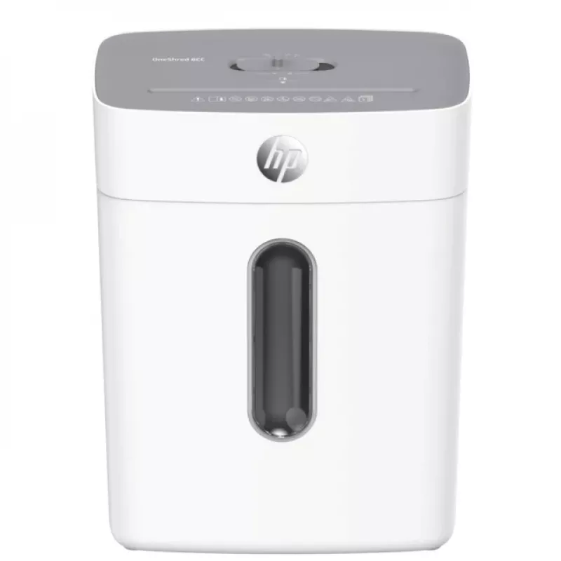 Popieriaus smulkintuvas HP OneShred 8CC, smulkinimas smulkiais gabalėliais, 68 dB, 22 cm, baltas