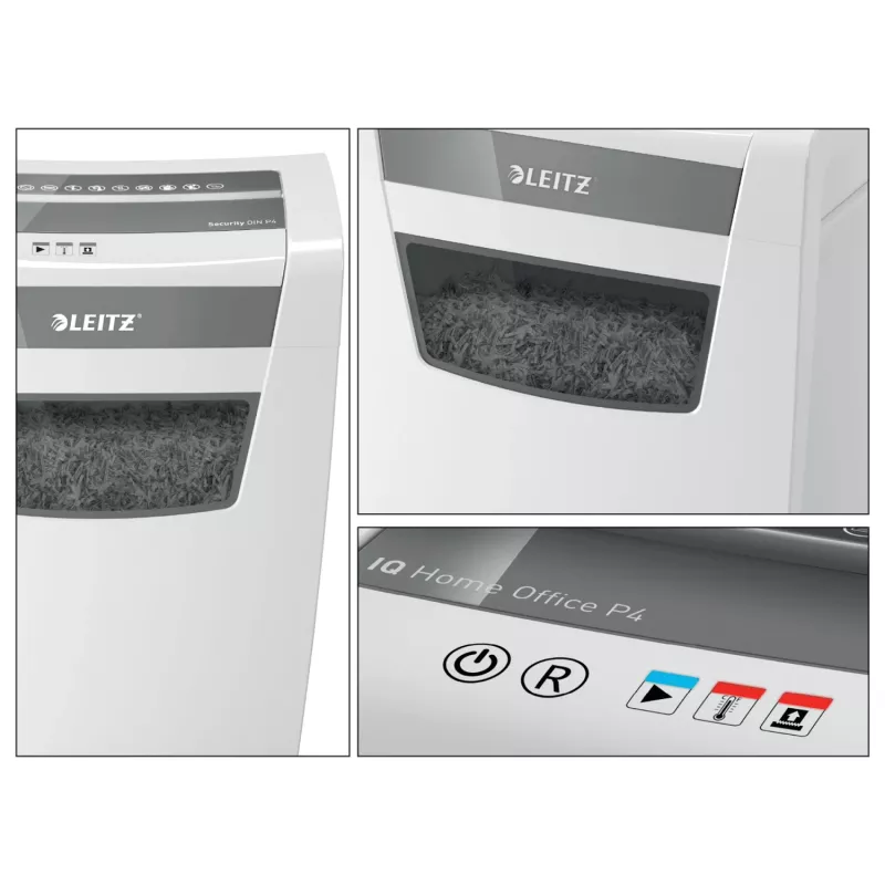 Smulkintuvas Leitz IQ Home Office P4, smulkinimo tipas: dalelių, 22 cm, 4 x 28 mm, 23 L, 225 lapų, 58 dB
